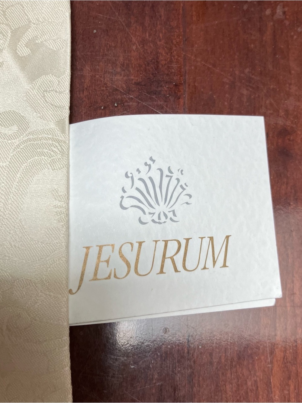 Jesurum Italian Cotton Cream Embroidered Napkins Damask (4) NEW Lace 14.5x18.5in - Picture 6 of 8